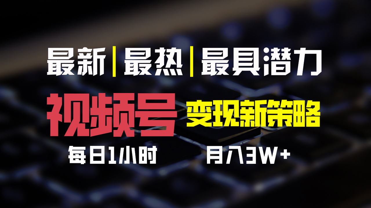 视频号变现新策略，每日一小时月入30000+-沐羽项目网