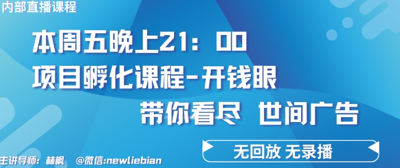 4.26日内部回放课程《项目孵化-开钱眼》赚钱的底层逻辑-沐羽项目网