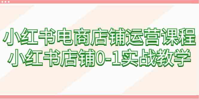 （9249期）小红书电商店铺运营课程，小红书店铺0-1实战教学（60节课）-沐羽项目网
