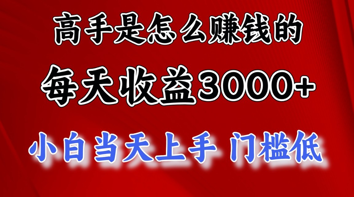 高手是怎么赚钱的，一天收益3000+，闷声发财项目，不是一般人能看懂的-沐羽项目网