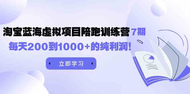 （9541期）黄岛主《淘宝蓝海虚拟项目陪跑训练营7期》每天200到1000+的纯利润-沐羽项目网