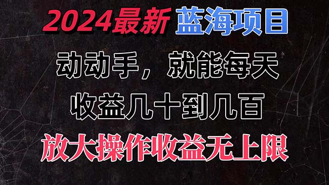 有手就行的2024全新蓝海项目，每天1小时收益几十到几百，可放大操作-沐羽项目网