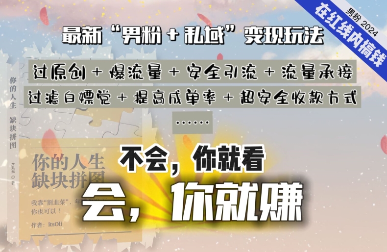 2024，“男粉+私域”还是最耐造、最赚、最轻松、最愉快的变现方式-沐羽项目网
