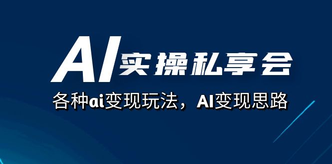 AI实操私享会，各种ai变现玩法，AI变现思路（67节课）-沐羽项目网
