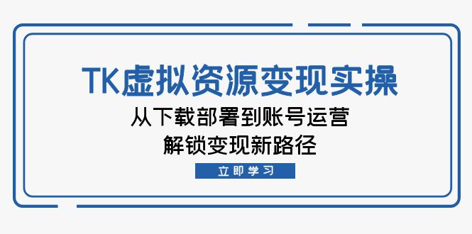 TK虚拟资料变现实操：从下载部署到账号运营，解锁变现新路径-沐羽项目网