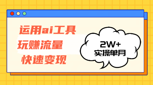 （12955期）运用AI工具玩赚流量快速变现 实操单月2w+-沐羽项目网
