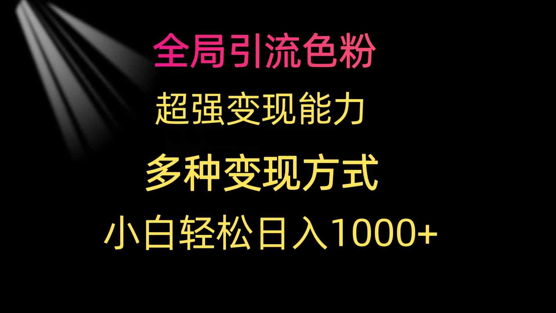 （9680期）全局引流色粉 超强变现能力 多种变现方式 小白轻松日入1000+-沐羽项目网