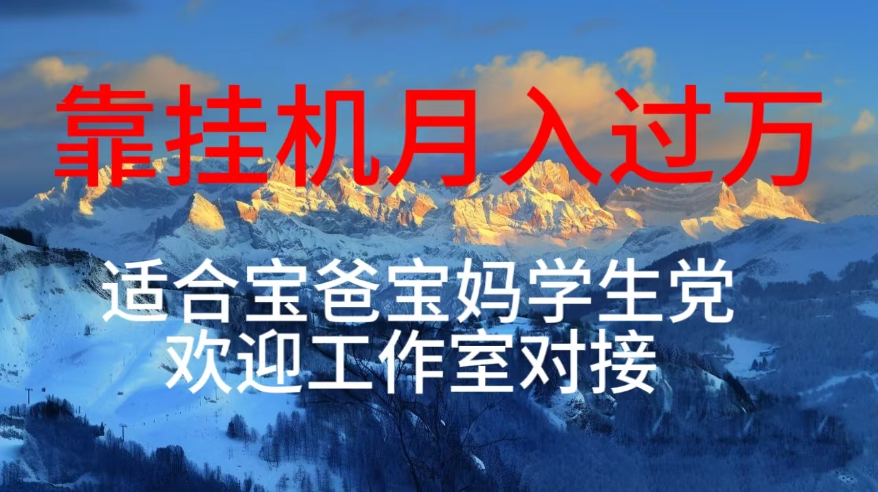 （10714期）每天躺着日入几百挂机项目，适合宝爸宝妈学生党工作室对接-沐羽项目网