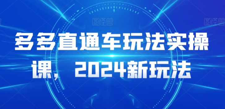 多多直通车玩法实操课，2024新玩法-沐羽项目网