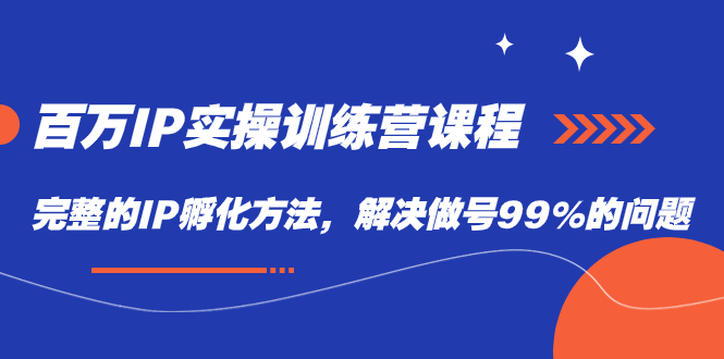 百万IP实战训练营课程，完整的IP孵化方法，解决做号99%的问题-沐羽项目网