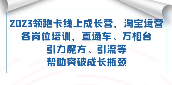 2023领跑·卡 线上成长营 淘宝运营各岗位培训 直通车 万相台 引力魔方 引流-沐羽项目网