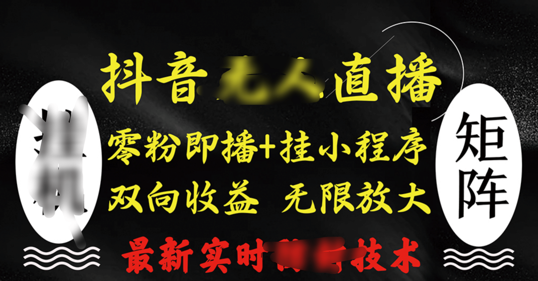抖音无人直播最新独家玩法，小雪花+撸音浪双向收益，可矩阵放大-沐羽项目网