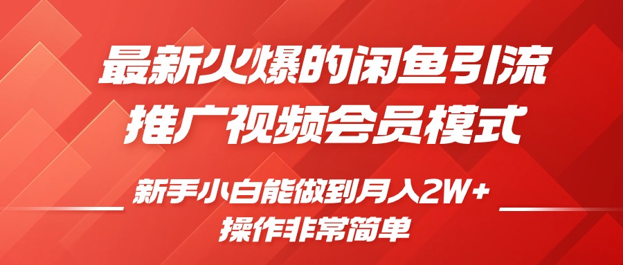 最新火爆的闲鱼引流推广视频会员，新手小白能做到月入2W+-沐羽项目网