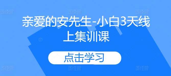 亲爱的安先生-小白3天线上集训课-沐羽项目网