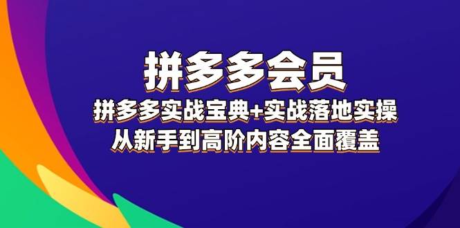 拼多多 会员，拼多多实战宝典+实战落地实操，从新手到高阶内容全面覆盖-沐羽项目网