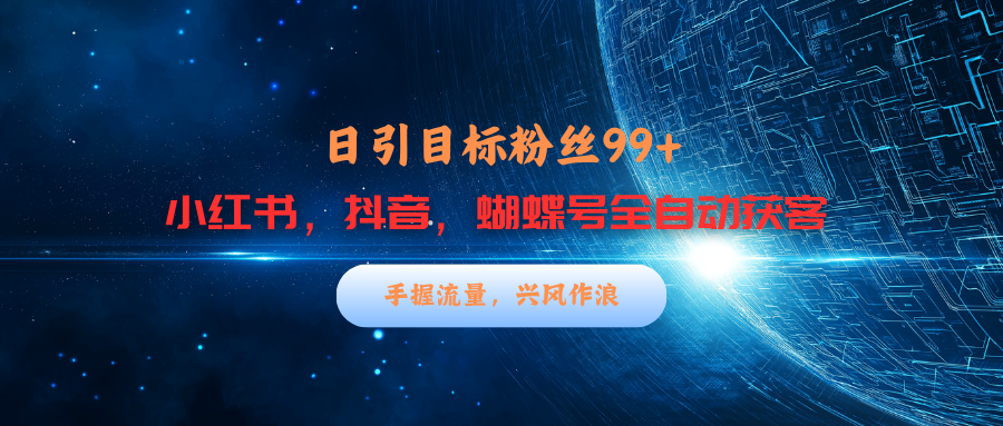 小红书，抖音，蝴蝶号三大平台全自动精准引流获客，每天吸引目标客户99+-沐羽项目网