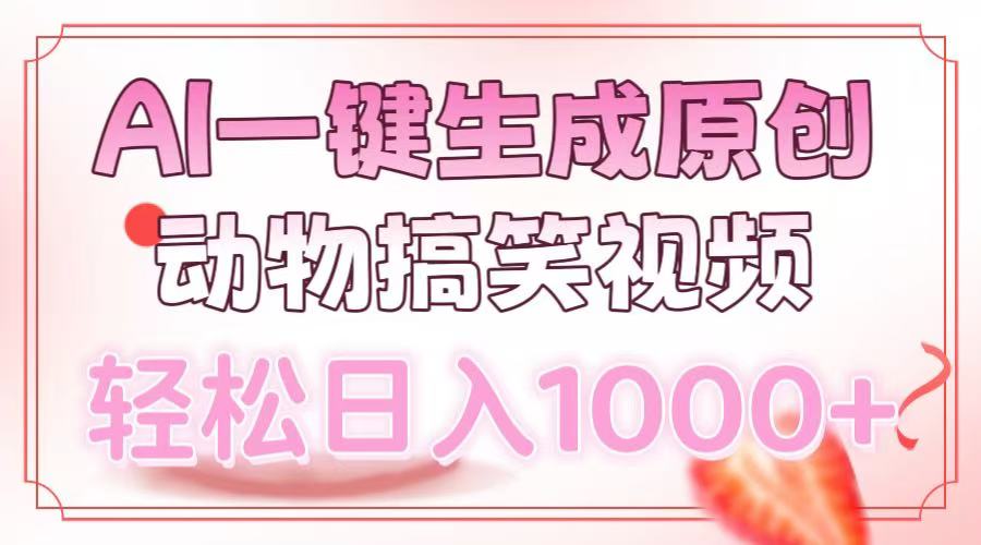 AI一键生成原创动物搞笑视频，轻松日入1000+-沐羽项目网
