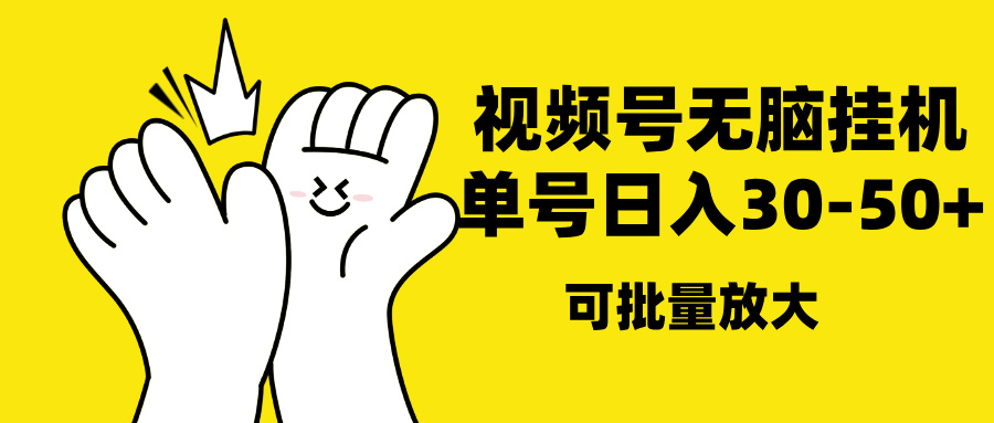 视频号无脑挂机，单号30-50+，可批量放大-沐羽项目网