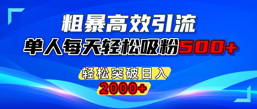 粗暴高效引流,单人每天轻松吸粉500+,轻松突破日入2000+-沐羽项目网
