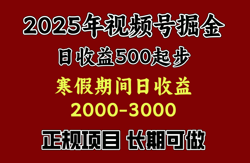寒假期间一天收益2000+，小白一天就能上手-沐羽项目网