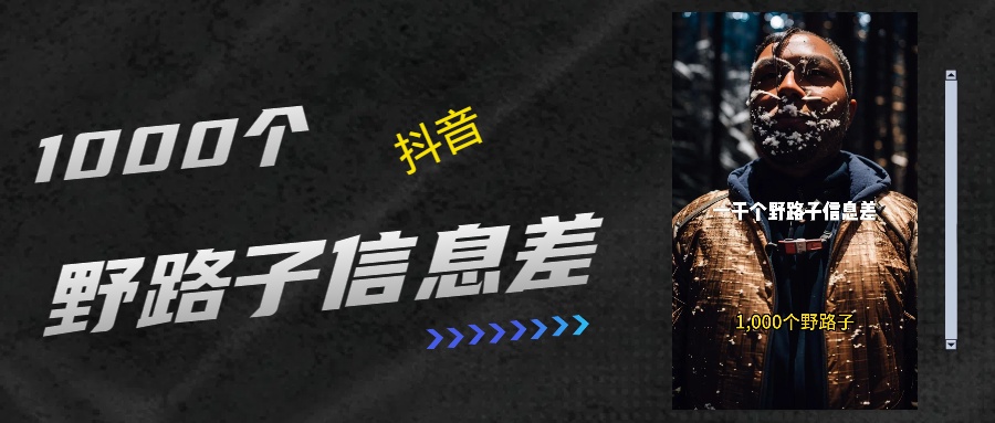 抖音一千个野路子信息差最新玩法教程引流＋变现的玩法具体拆解-沐羽项目网