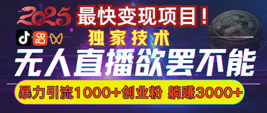 欲罢不能的无人直播引流，超暴力日引流1000+高质量精准创业粉-沐羽项目网