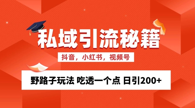私域流量的精准化获客方法 野路子玩法 吃透一个点 日引200+ 【揭秘】-沐羽项目网