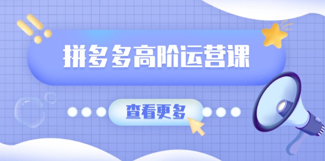 拼多多高阶运营课：极致群爆款玩法，轻付费无尽复制，打造单品爆款之路-沐羽项目网