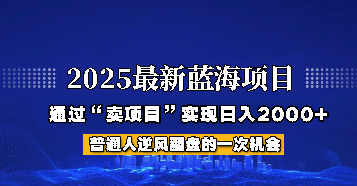 2025年蓝海项目，如何通过“网创项目”日入2000+-沐羽项目网