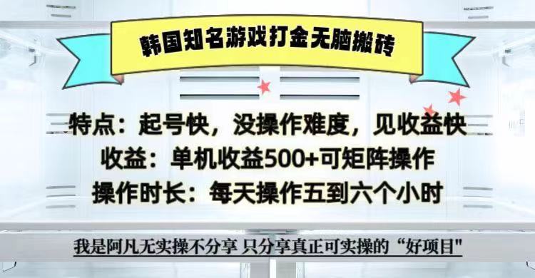 全网首发海外知名游戏打金无脑搬砖单机收益500+ 即做！即赚！当天见收益！-沐羽项目网