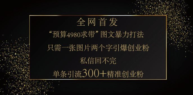 小红书神奇图片引流法，只需一张图，就能单条笔记凭借此方法，轻松引流 300 + 精准创业粉-沐羽项目网