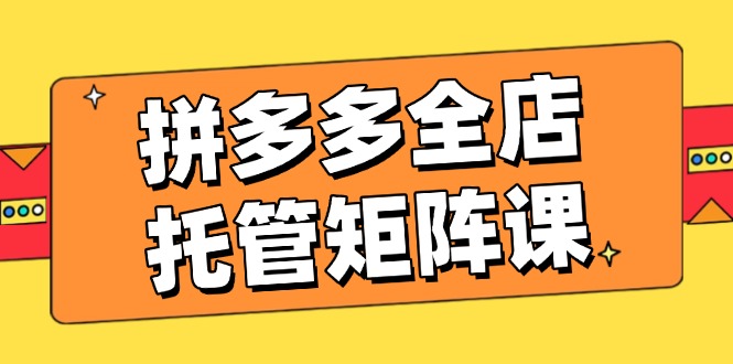 拼多多全店托管矩阵课，盈利动销玩法，高效计划设置，提升店铺效益-沐羽项目网