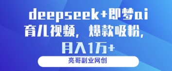 deepseek+即梦ai育儿视频，爆款吸粉，月入1w-沐羽项目网