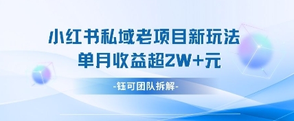 小红书私域项目新玩法，单月变现过W+-沐羽项目网