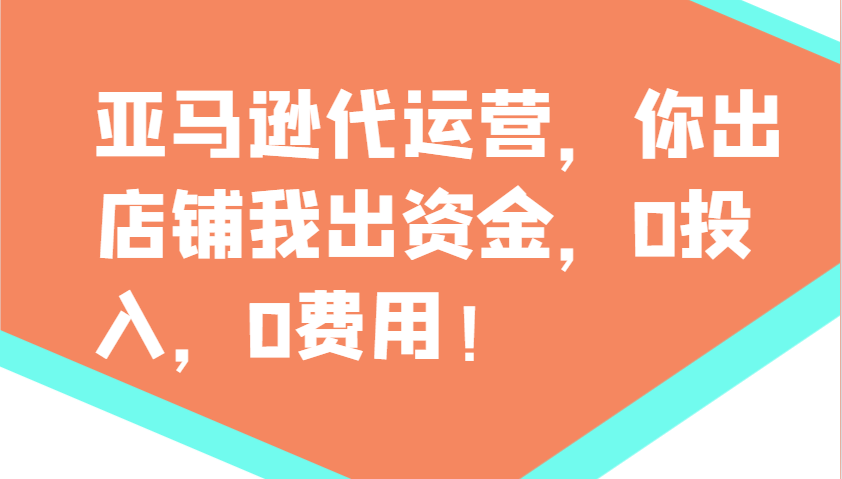 亚马逊代运营，你出店铺我出资金，0投入，0费用，无责任每天300分红，赢亏我承担-沐羽项目网