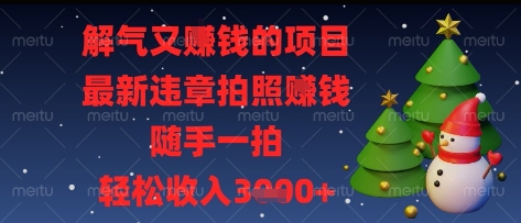 解气又挣钱的项目，最新违章拍照挣钱，随手一拍，轻松收入多张【揭秘】-沐羽项目网