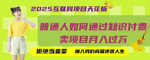 2025互联网项目天花板，普通人如何通过知识付费卖项目月入过W，拒绝当韭菜【揭秘】-沐羽项目网