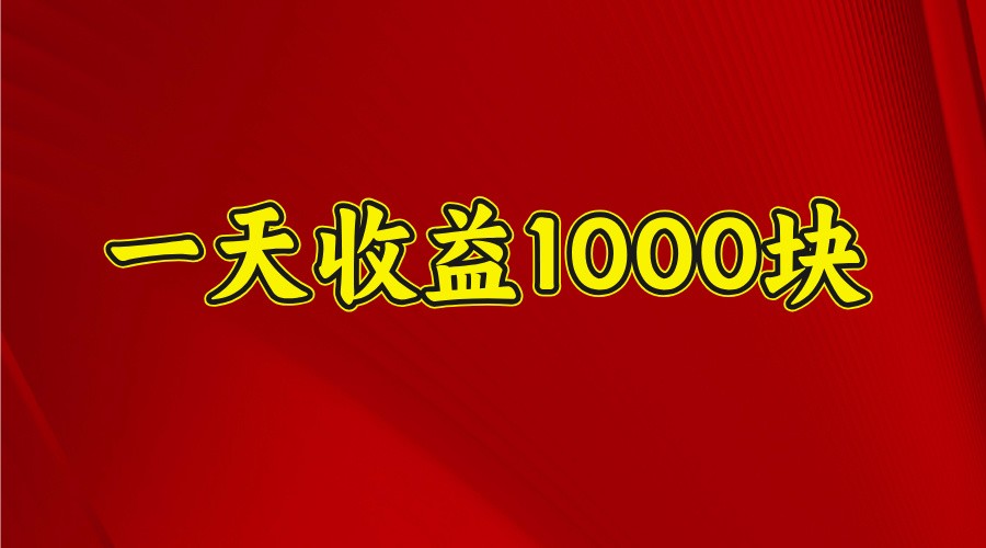 一天收益1000块，2025全网首发-沐羽项目网