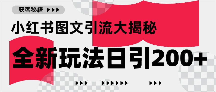 小红书图文引流，只需一张图片即可撬动百万流量，日引200+创业粉-沐羽项目网