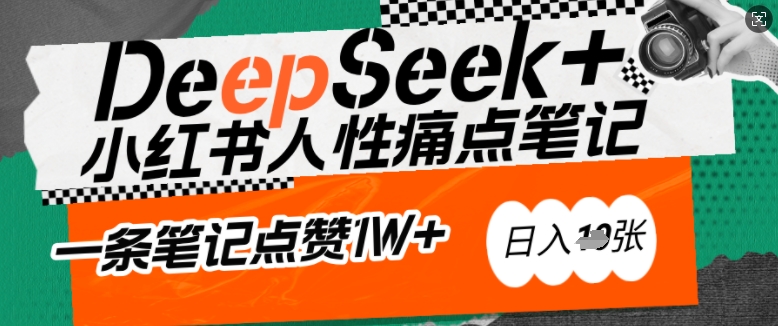 AI赋能小红书爆款秘籍：用DeepSeek轻松抓人性痛点，小白也能写出点赞破万的吸金笔记，日入多张-沐羽项目网