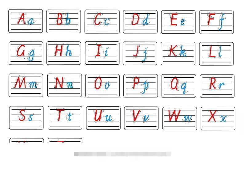 【控笔】字母描红+笔顺彩色款-沐羽项目网