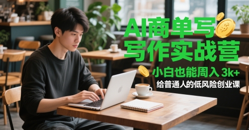 AI商单写作实战营，小白也能周入3k+，给普通人的低风险创业课-沐羽项目网