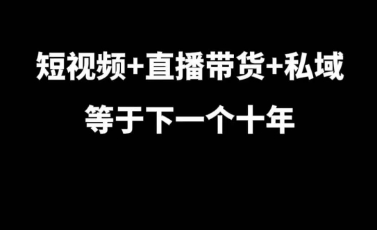 短视频+直播带货+私域等于下一个十年，大佬7年实战经验总结-沐羽项目网