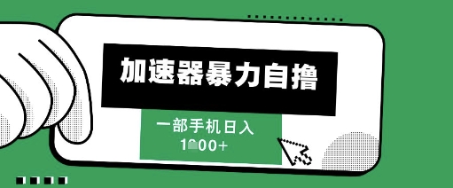 205新风口，加速器暴力自撸，单机日入1k+【揭秘】-沐羽项目网