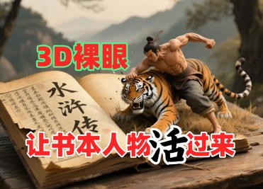 书本人物裸眼3D视频，新的玩法，流量超猛，保姆级教程-沐羽项目网