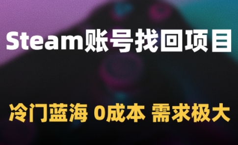 Steam账号找回项目，冷门蓝海，0成本，需求极大-沐羽项目网