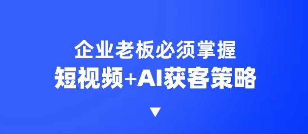 企业短视频AI获客霸屏流量课，6步短视频+AI突围法，3大霸屏抢客策略-沐羽项目网
