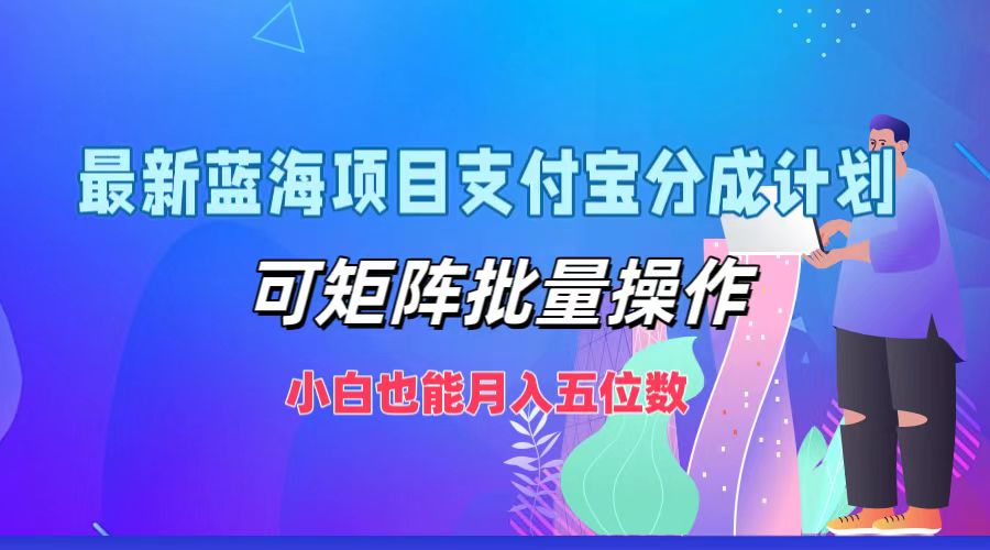 最新蓝海项目支付宝分成计划，可矩阵批量操作，小白也能月入五位数-沐羽项目网