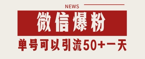 微信爆粉，私域暴力引流打法日引千粉 单号日进50+【揭秘】-沐羽项目网