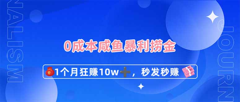 0成本闲鱼暴利捞金，1个月狂赚10W+，秒发秒赚新玩法-沐羽项目网